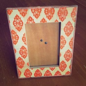 Vibrant Orange Tile India Design Photo Frame